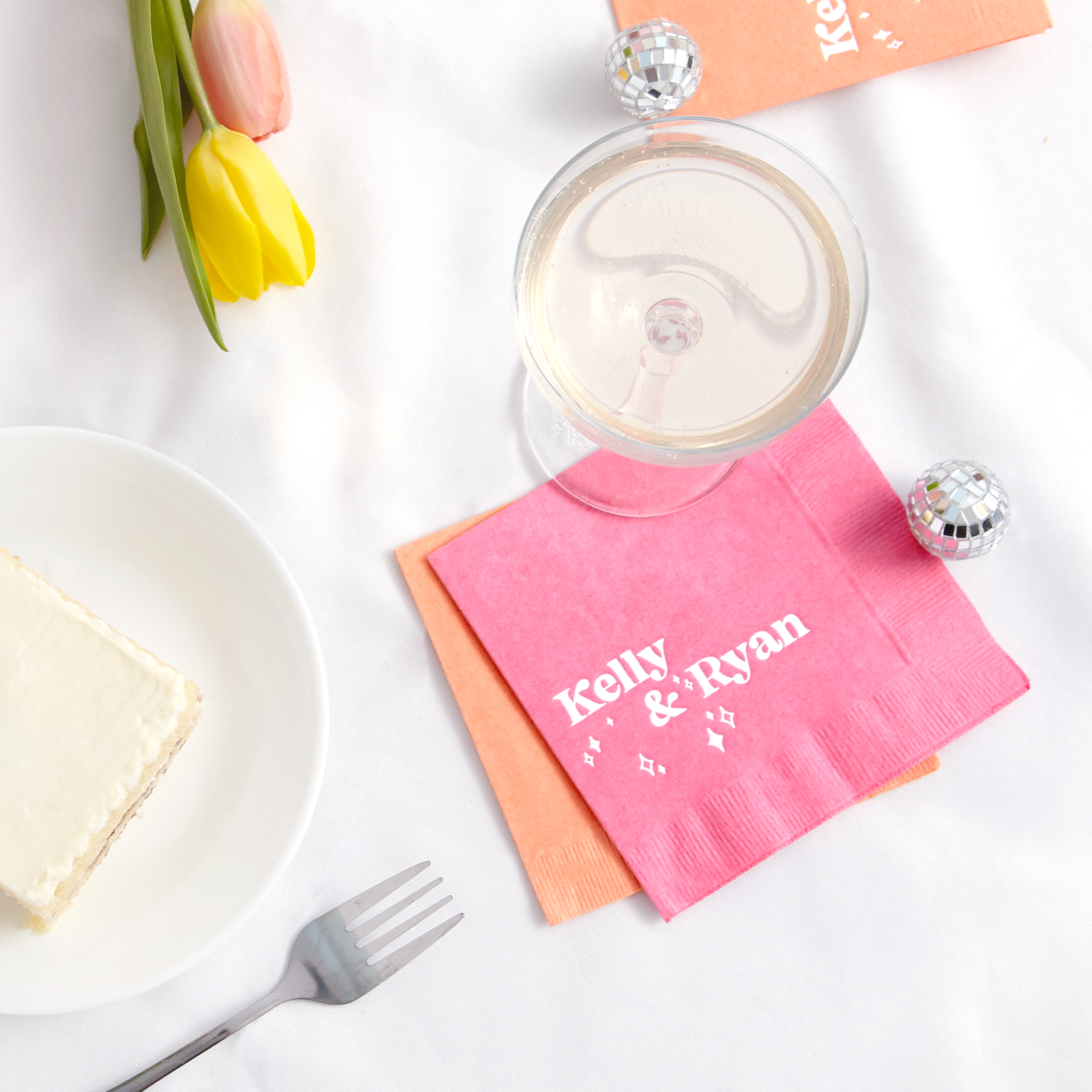 Paper Cocktail napkin with couple's names