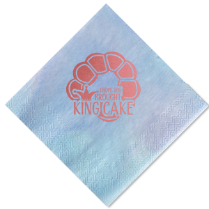 Celebrate Mardi Gras in style with this custom Mardi Gras napkin. Featuring a fun king cake graphic, this napkin will be a hit at your party. 