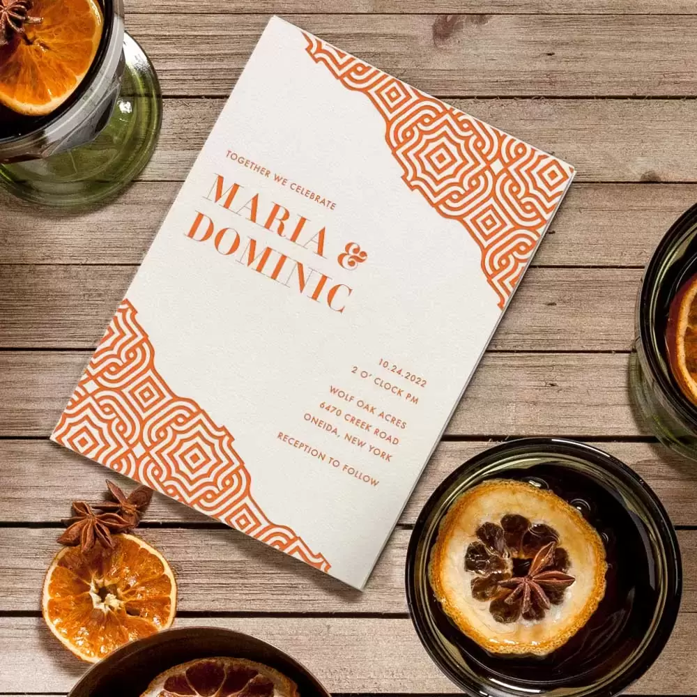 Choose a unique design for your fall wedding invitations with For Your Party