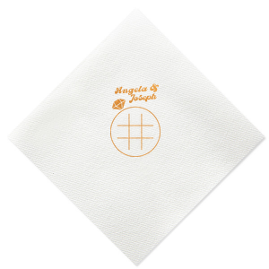 Celebrate your union with a playful twist using the Engagment Ring Tic-Tac-Toe Game Napkin, highlighting an engagement ring themed board. Add a personal touch with the couple's names in a funky, unique style. Ideal for adding fun to any wedding-related festivity.