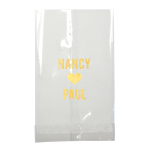 Clear Cellophane Favor Bags with Personalized Stickers