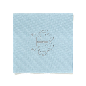 Pair elegance and functionality together with the Embossed Monogram Napkin. The increasingly popular embossed style is perfect for leaving a lasting impression on guests. Available in a variety of sizes, styles and colors, the design suitable for nearly any occasion, from engagement events to formal functions.