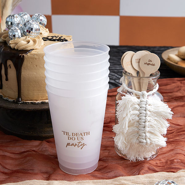 Til death do us party frosted plastic cups