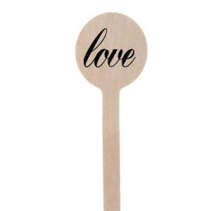 This elegant Round Stir Stick with Matte Black Foil features a Love graphic. Designed by Martha Stewart Weddings, this bar accessory is sure to impress!