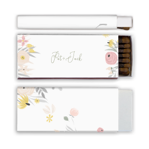 ForYourParty's elegant White Classic Custom Photo Matchbox with Matte Army Green Ink Digital Print Colors and Matte Fuchsia Ink Digital Print Colors will add that special attention to detail that cannot be overlooked.