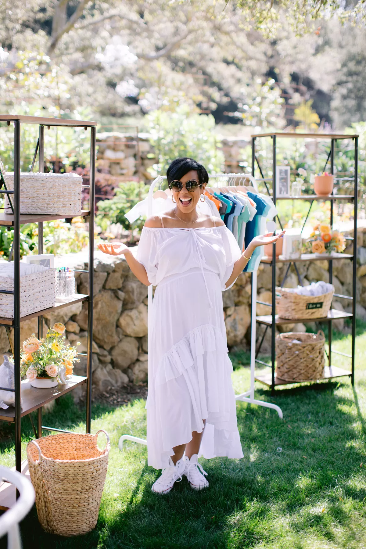 Jazmyn Simon at the onesie decoration station