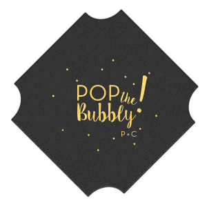 Our personalized Eggshell Round Coaster with Shiny 18 Kt Gold Foil Color has a Glitter Design graphic and is good for use in Lovely Press themed parties and will make your guests swoon. Personalize your party's theme today.