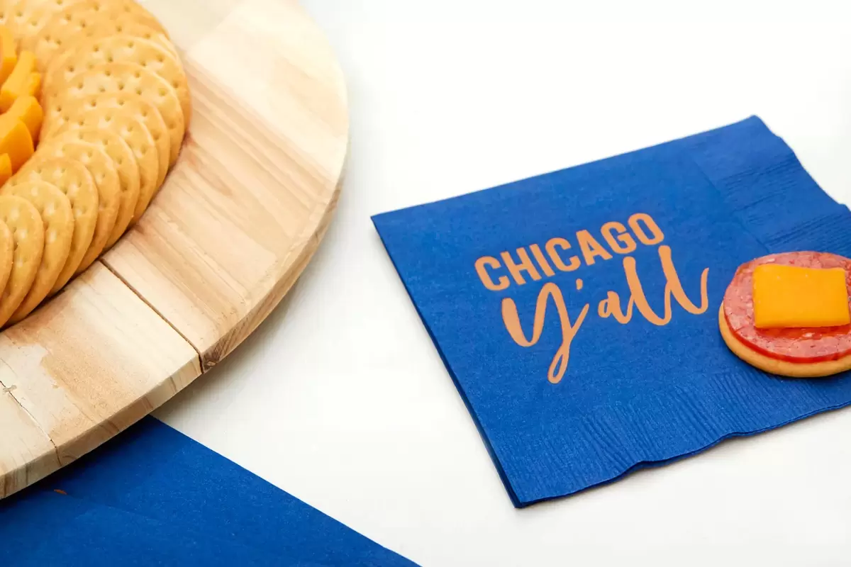 personalized football themed napkins are a great touch for your football party