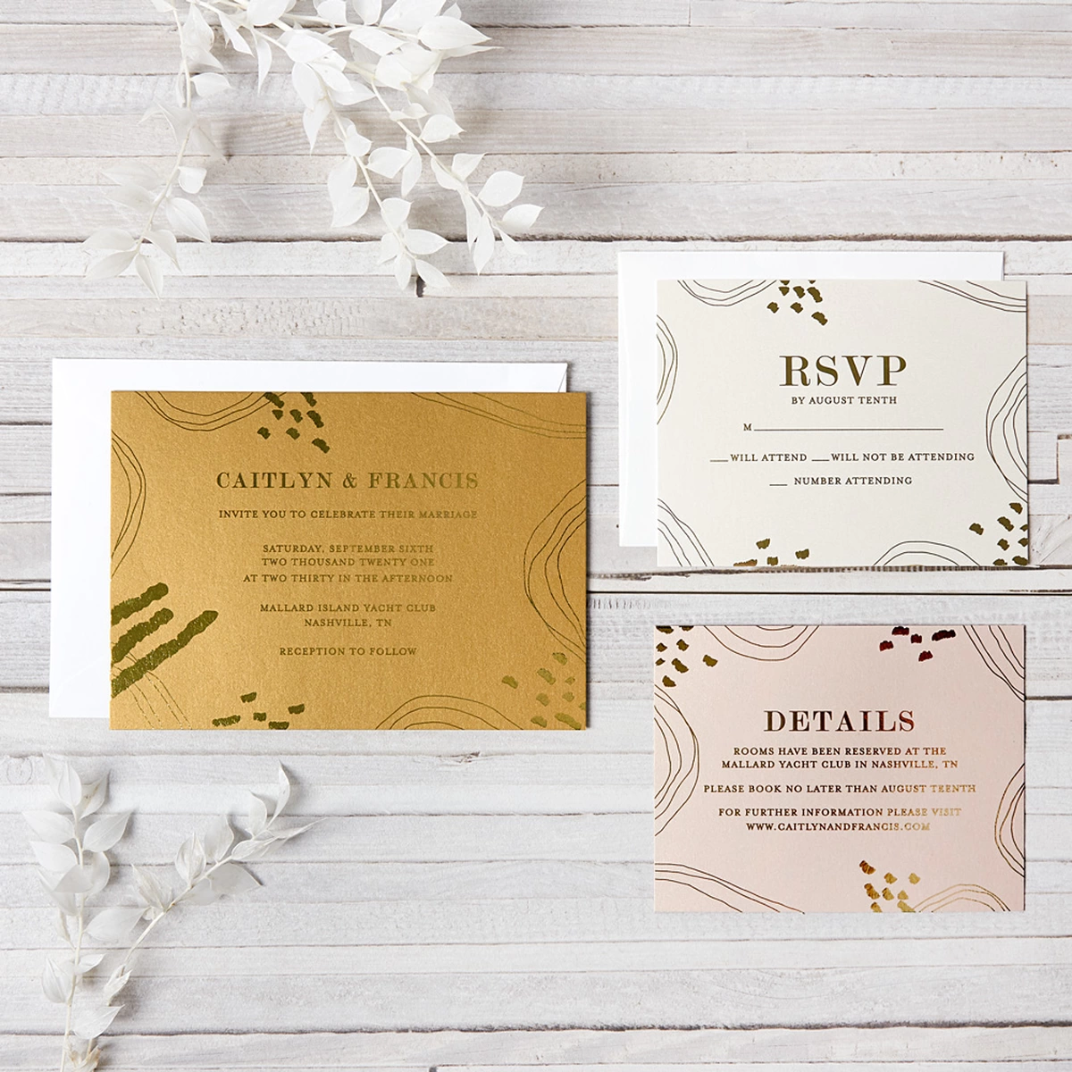 custom modern minimal wedding invitations