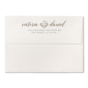 Our custom Lettra Pearl White 110lb Invitation Envelope with Coral Ink Letterpress Inks has a Accent Ampersand 2 graphic and is good for use in Couple, Wedding themed parties and will impress guests like no other. Make this party unforgettable.