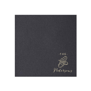 Personalized Moss Green Linen Like Dinner Napkin with Matte Merlot Imprint Foil Color has a Forest graphic and is good for use in Rustic, Nature themed parties and are a must-have for your next event—whatever the celebration!