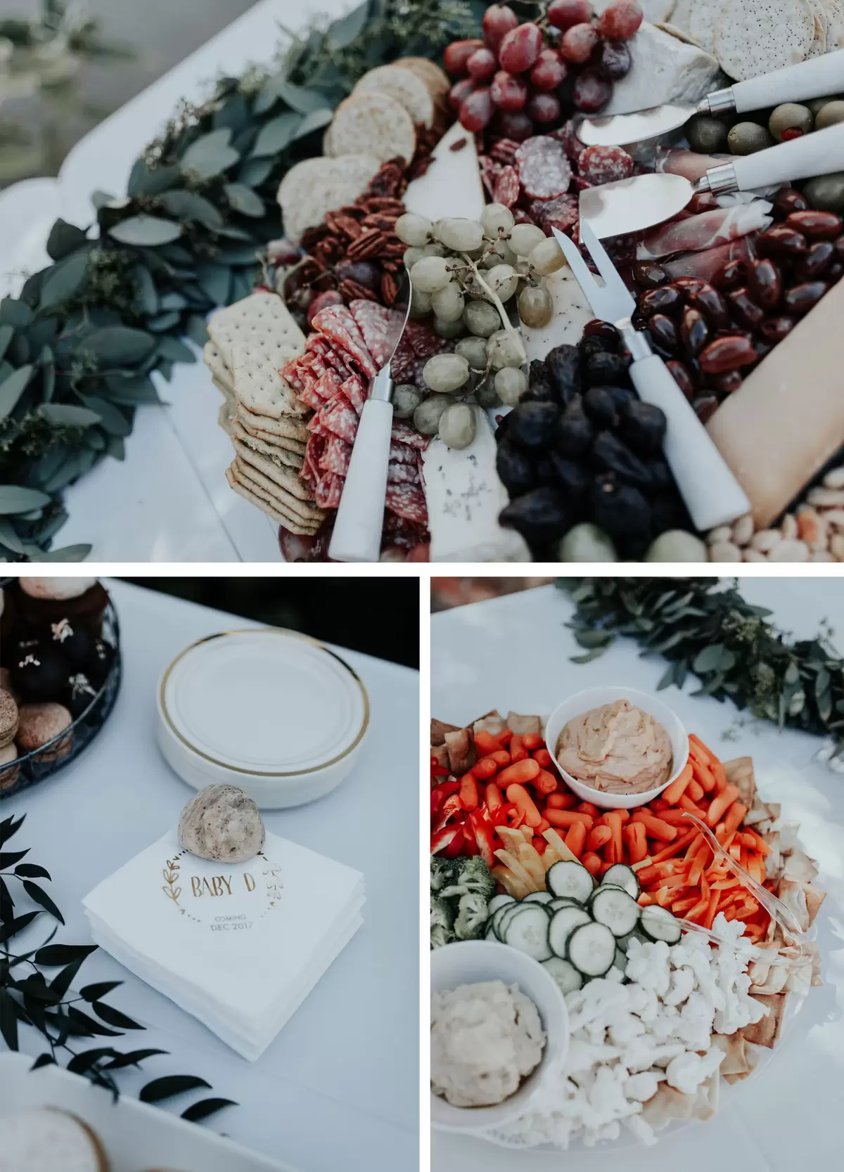 boho themed backyard baby shower food