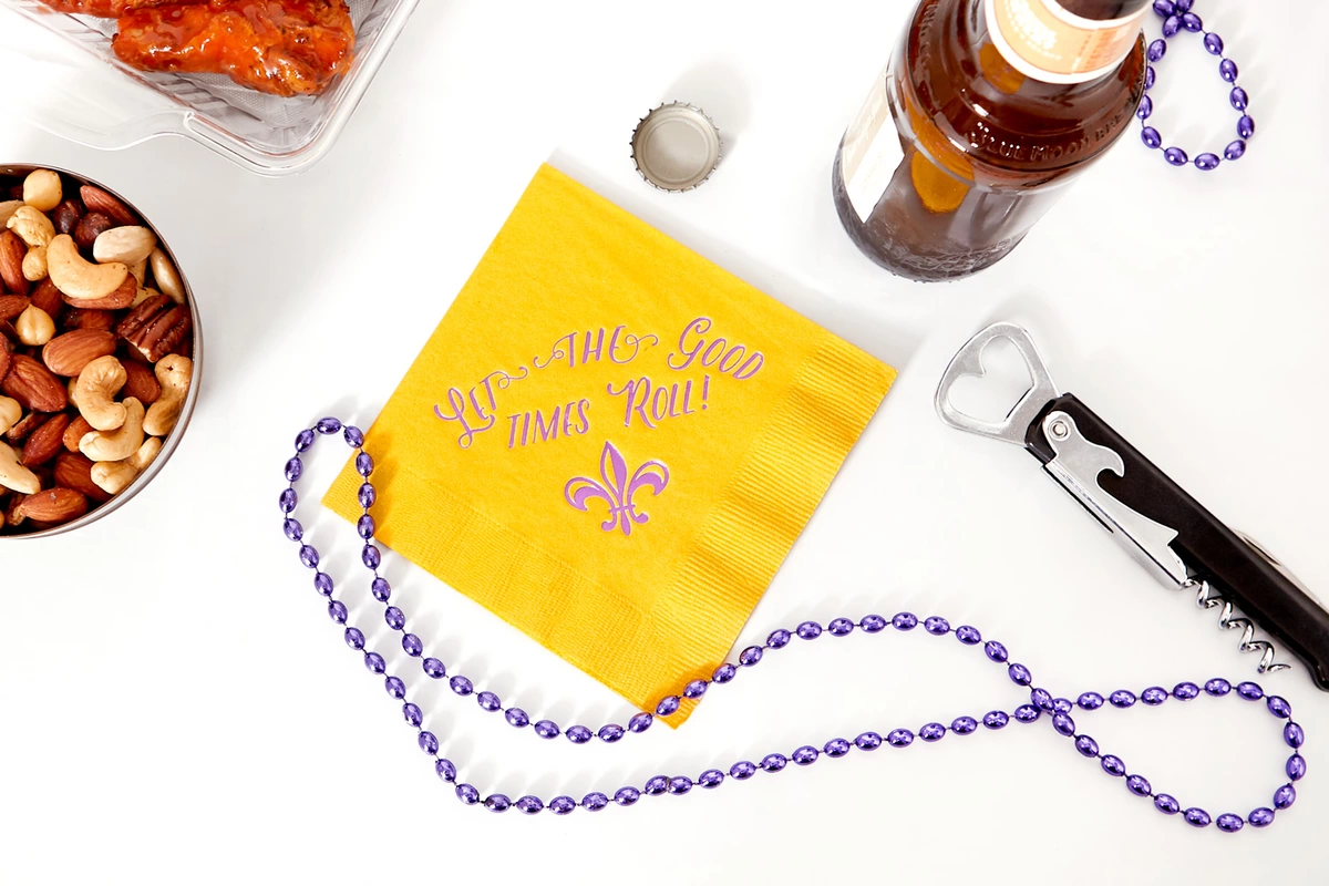 celebrate Mardi Gras with customized party accessories from For Your Party