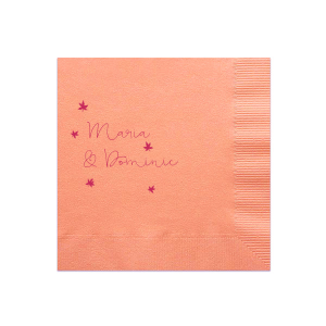 ForYourParty's elegant Mango Cocktail Napkin with Matte Fuchsia Foil has a Falling Leaves graphic and is good for use in Thanksgiving, Organic, Outdoors themed parties and can't be beat. Showcase your style in every detail of your party's theme!