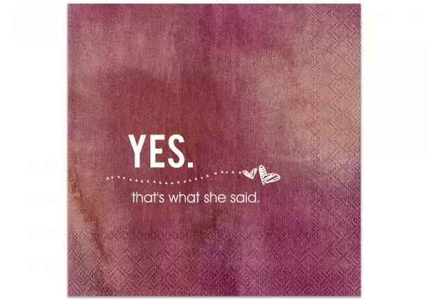 yes, that's what she said wedding napkin