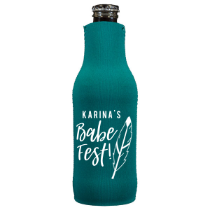 Our custom Powder Blue Flat Can Cooler with Matte White Ink has a Feather graphic and is good for use in Accents, Trendy, Southwestern themed parties and will impress guests like no other. Make this party unforgettable.