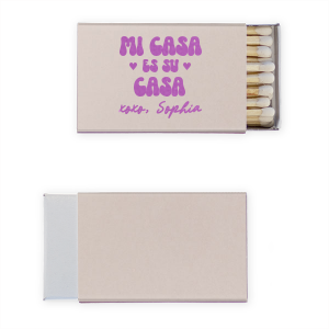With a classic phrase and an inviting design, these matches are the perfect way to make any home feel like a cozy and welcoming place. The simple bold design and heartfelt message will add a personal touch to any gathering.