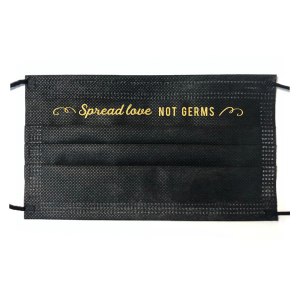 Our custom Navy Disposable Face Mask with Shiny 18 Kt Gold Foil will add that special attention to detail that cannot be overlooked.