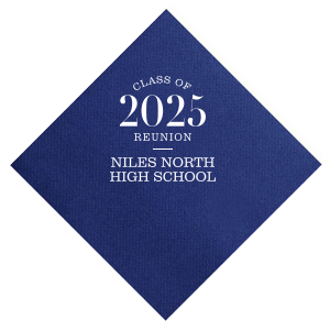 Toast to alma mater memories with the Class Reunion Napkin, where your class year takes center stage. Tailor with celebration details and your school's name, making each napkin a personalized keepsake from your milestone reunion or graduation event.