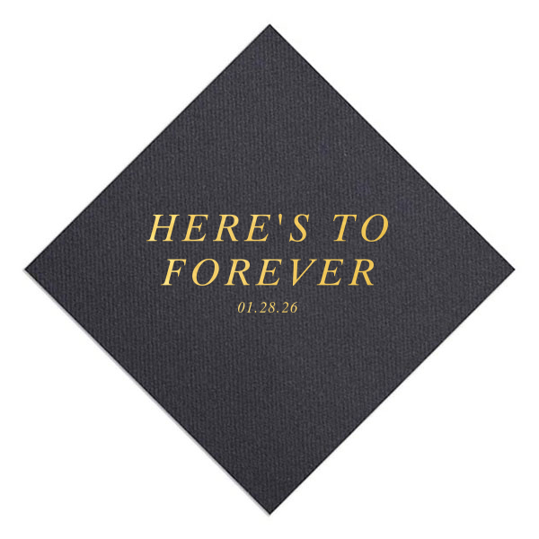ForYourParty's chic Black Cocktail Napkin with Shiny 18 Kt Gold Foil will look fabulous with your unique touch. Your guests will agree!