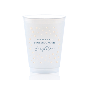 It doesn't get more elegant than the Pearls and Prosecco Cup. Perfect for champagne toasts at weddings, anniversaries, engagements and other major lifetime occasions. Easily customize the cup's text to personalize your design!