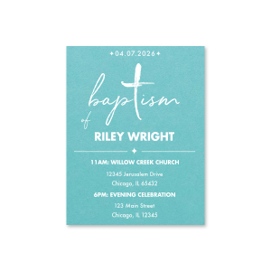 Get ready for your big day with this Script Baptism Sparkle Invite. Let your friends know where your party's at by inviting them in the most unique way. We guarantee they'll love it.