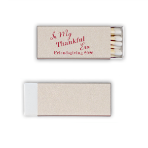 Impress your guests with the elegant In My Thankful Era Match. Light scented candles or fireplaces to level up your fall-time coziness, these quality matches make stylish gifts or souvenirs.