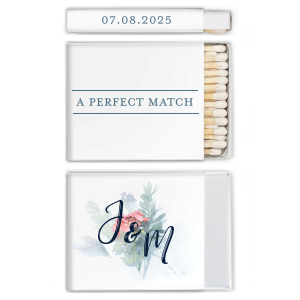 Our custom White Square Custom Photo Matchbox with Matte Stone Blue Ink Digital Print Colors and Matte Navy Ink Digital Print Colors are a must-have for your next event—whatever the celebration!