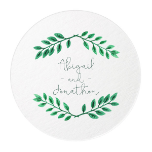 Green Wreath Custom Photo Coaster