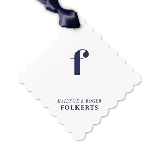 Featuring an initial in an elegant serif font, this tag is both stylish and understated. With its classic design and high-quality finish, this gift tag is perfect for weddings, anniversaries, or any occasion where personalized elegance is appreciated.