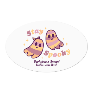 Keep yourself sorted with the Groovy Ghost Stay Spooky Label. Featuring adorable ghostly BFF in cozy autumnal colors, this label delights as well as frights!