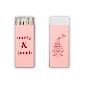 Shake up your celebration with our personalized foil-printed matches, featuring a classic champagne tower design! Add your names to create the perfect party favor, sparking joy and laughter at weddings, engagement parties, and anniversaries. Let's toast to fun!