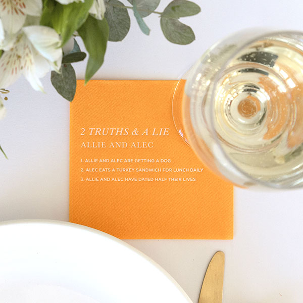 2 truths & a lie Napkin 