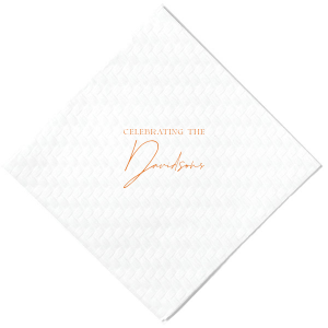 Embrace the warmth of autumnal nuptials with the Boho Terracotta Wedding Celebration Napkin, radiating chic earthy tones. The phrase "Celebrating the" is inscribed in a classic serif font, giving way to your shared last name in an exquisite script, capturing the essence of your stylish fall wedding.
