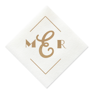 Personalized White-Out of Stock Cocktail Napkin with Shiny Champagne Foil can't be beat. Showcase your style in every detail of your party's theme!