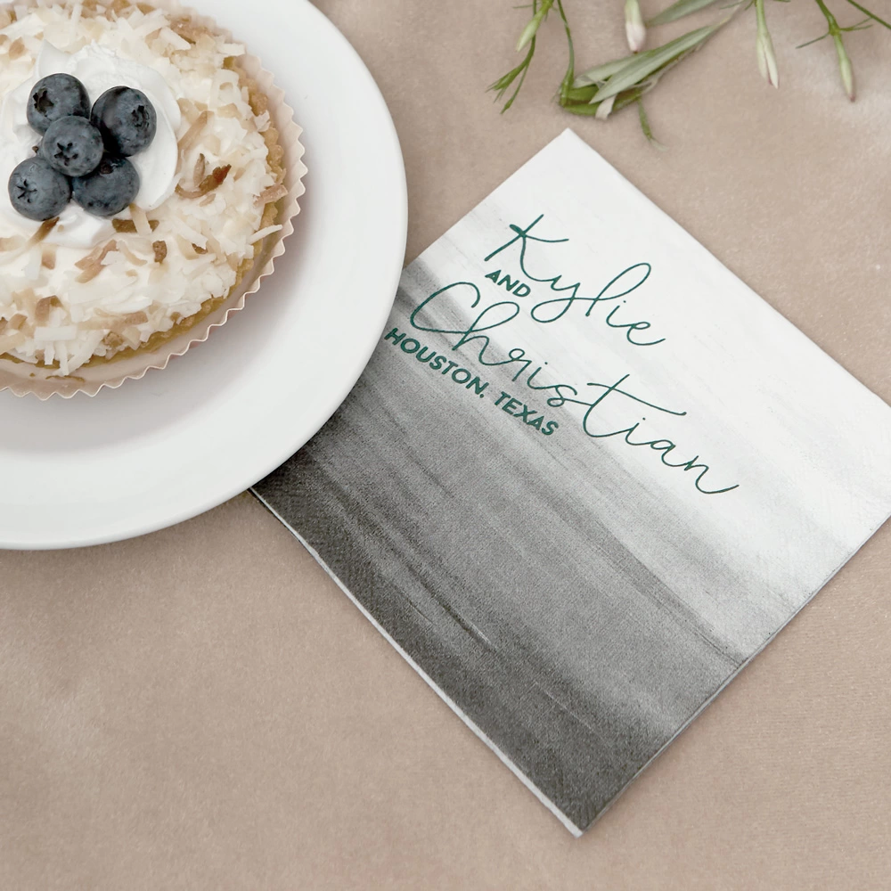 striking ombre cocktail napkin at romantic autumn wedding