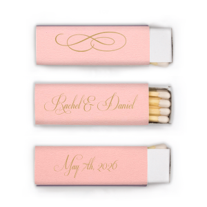 The ever-popular Lovely Couple Swirl Matchbox is perfect for showcasing your style in every detail of your party's theme! Customize the design with your choice of foil and paper colors to best match your unique style.