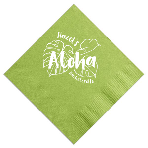 Personalized this trendy tropical bachelorette napkin. Featuring a bold plant motif, you can add the name of the bride and enjoy!