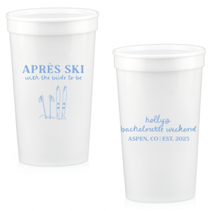 The Bride To Be Après Cup is perfect for destination bachelorette parties! Memorialize your special event with a high quality cup of your style choice printed in the color that best matches your taste. Personalize the text to convey all the important details and any well wishes for honored guests.