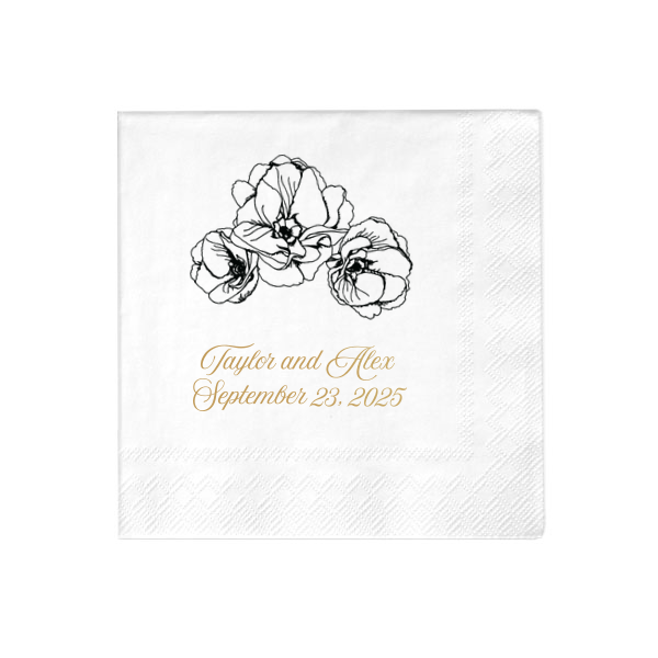 Celebrate your special day with the Floral Monogram Wedding Napkin. Featuring a beautifully flourished surname initial atop an exquisite floral bough, this design captures the essence of timeless romance. A touch of sophistication for your unforgettable celebration.