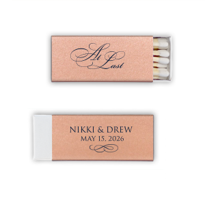 Personalized Stardream Blush Classic Matchbox with Matte Navy Foil has a Flourish 12 graphic and will make your guests swoon. Personalize your party's theme today.