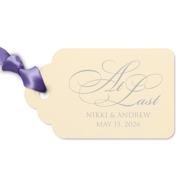 Our personalized Natural NEW Frost White Diamond Gift Tag with Satin French Blue Foil will look fabulous with your unique touch. Your guests will agree!