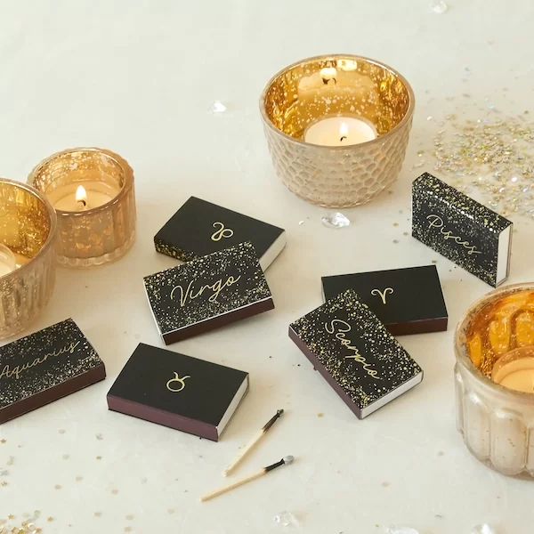 Mixed assortment of matches with candles