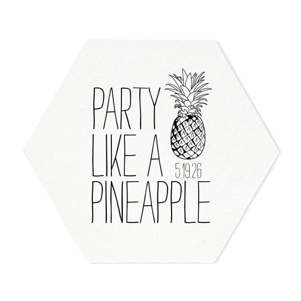 ForYourParty's elegant White Square Coaster with Matte Royal Blue Foil has a Pineapple graphic and is good for use in Food themed parties and will look fabulous with your unique touch. Your guests will agree!