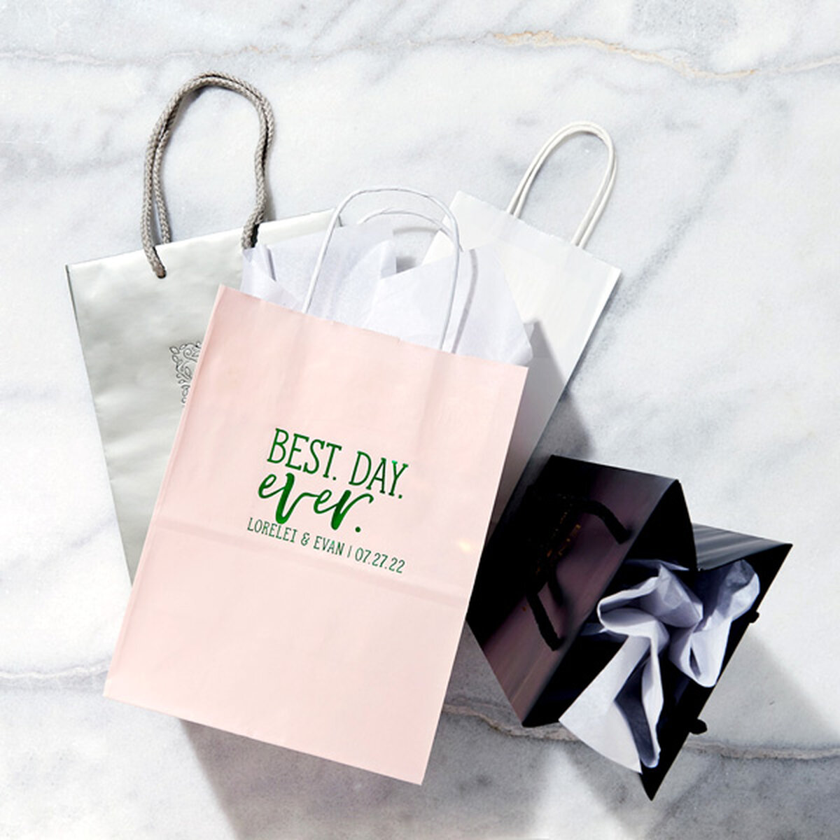 Hammont - Coffee Gift Bags With Ribbon 9 x 7 x 4 - 12 Pack