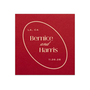 Create a sense of inclusion with the stylish Encircled Couple Names Napkin at your next special occasion. The stylish and functional napkin is perfect for weddings, engagements, home entertainment and so much more. Customize the product with your choice of text and colors to best represent your unique union!