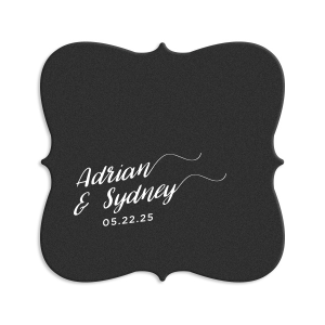 The ever-popular White Square Coaster with Shiny Rose Quartz Foil will give your party the personalized touch every host desires.