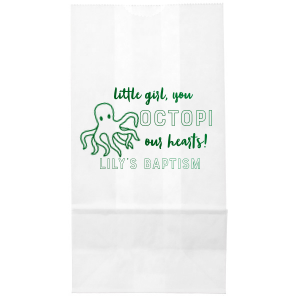 Our personalized White Cookie Bag with Shiny Leaf Foil has a Octopus graphic and is good for use in Beach/Nautical, Animals, Kid Birthday themed parties and can be customized to complement every last detail of your party.
