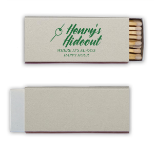 Are you looking for a fancy Matches with your business name on it? This Olive Bar Name Match would be a perfect way to promote your company and make it even more unique! Put your name on it and you are good to go! 