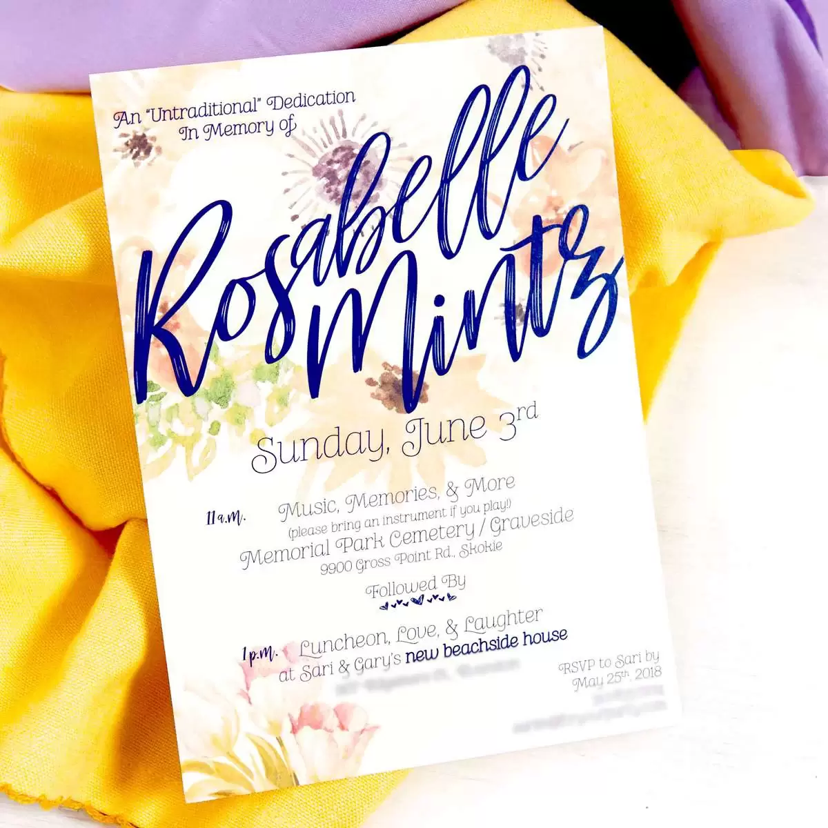 memorial celebration invitations